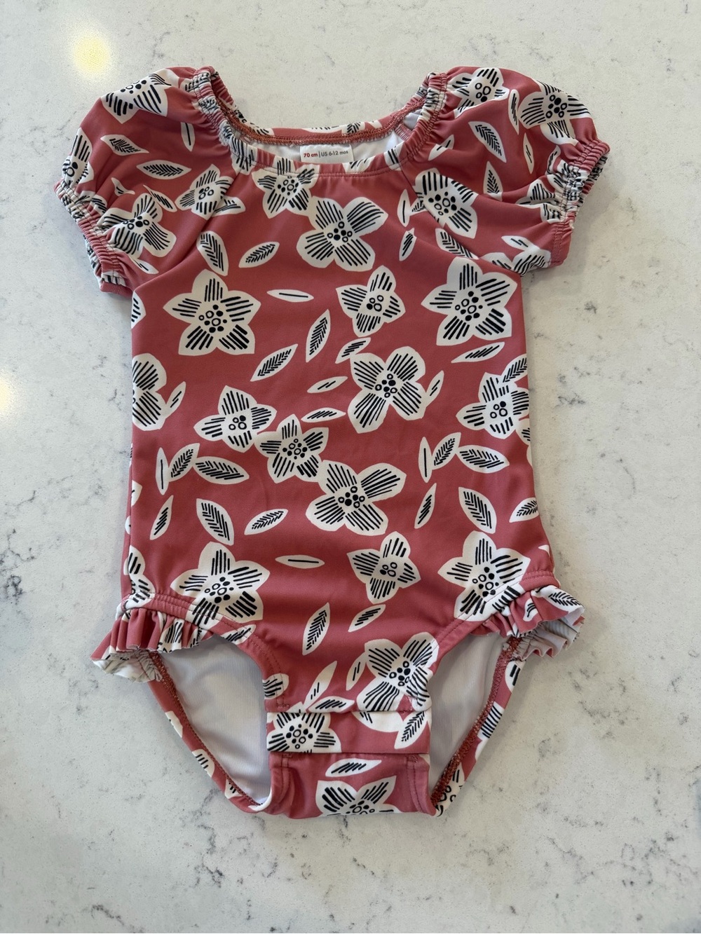 Hanna Andersson baby girls' Floral Short-Sleeve One-Piece Swimsuit